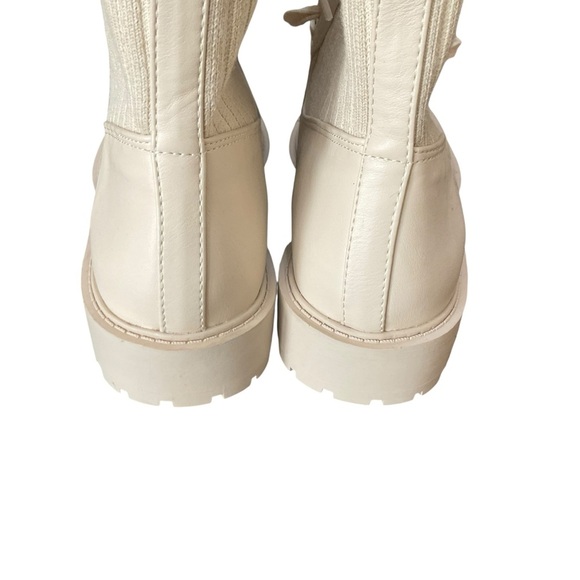 Crown & Ivy Alexis Cream Lace-Up Combat Boots Size 9 - Picture 4 of 13